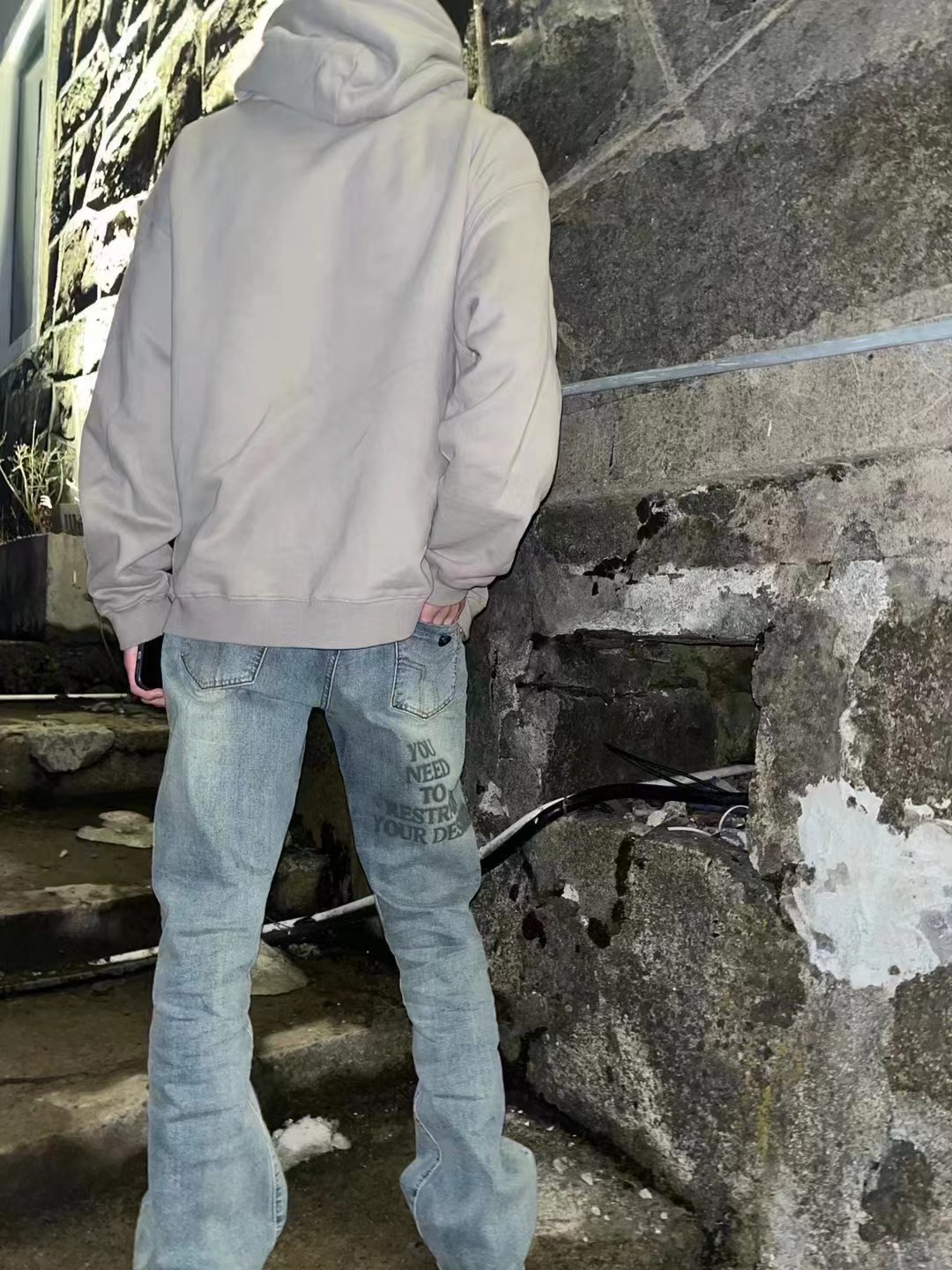 夏季银色蜡染微喇叭adv拉链