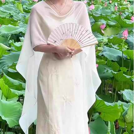 新中式防晒衣女夏季吊带连衣裙外搭薄款斗篷小披肩罩衫上衣薄外套