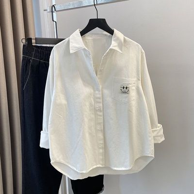 秋冬季小个子白衬衫女长袖新款韩范休闲百搭叠穿打底灯芯绒厚衬衣