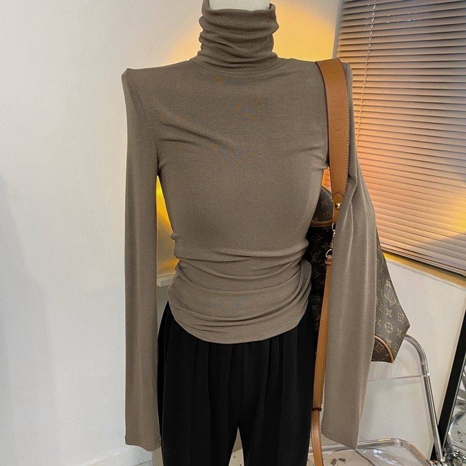 清仓捡漏~专柜撤回大牌外贸修身显瘦T恤堆堆高领内搭打底衫上衣女,女装/女士精品,T恤,淘宝优惠券,粉丝福利购,淘宝优惠卷