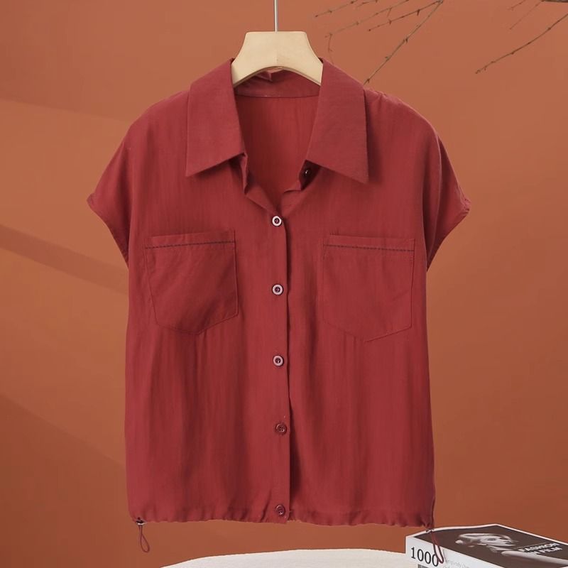 夏季薄款新抽绳收腰款polo领衬衣