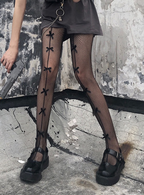 女春夏季薄款镂空打底连裤袜jk日系性感黑色蕾丝渔网袜女网袜合集