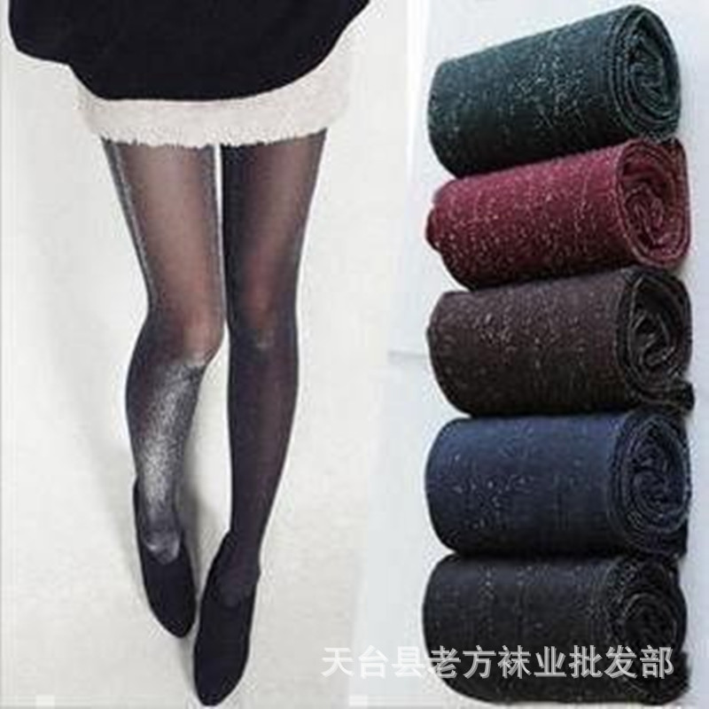 银丝袜珠光闪亮连裤袜女性感黑丝袜酒红紫色宝蓝辣妹蹦迪打底