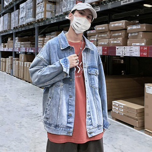 2021春季新款男士牛仔外套宽松日系水洗复古牛仔衣K01-P65图片