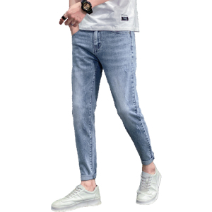 2021春季新款棉弹品质牛仔裤男修身小脚裤韩版休闲九分裤K308-P50图片