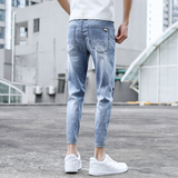 新款牛仔裤2021春季男韩版修身潮流青年百搭休闲小脚裤K3301-P55，男装牛仔裤，星座1006
