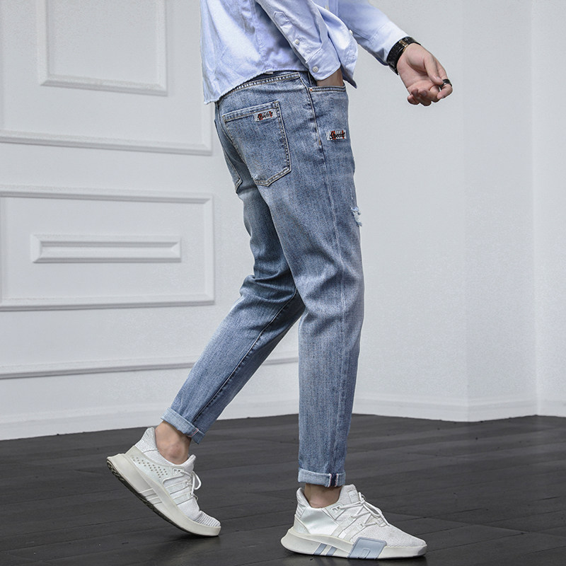春夏季男士牛仔裤男修身小脚裤休闲韩版休闲潮流男裤K321-P50,男装牛仔裤,星座1006