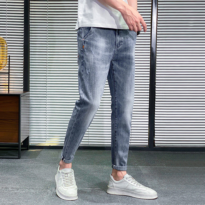 21春夏新款韩版百搭弹力修身小脚弹力牛仔裤男潮裤 K320-P50图片