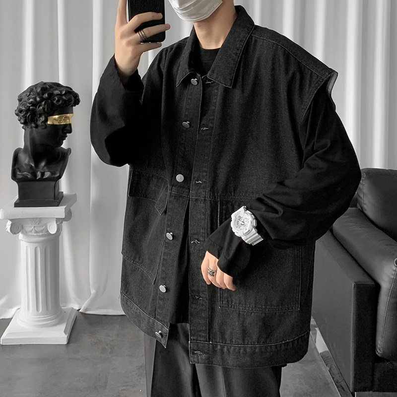 2021春季新款牛仔马甲男宽松痞帅个性ins潮流复古大口袋M01-P48,男装夹克,星座1006