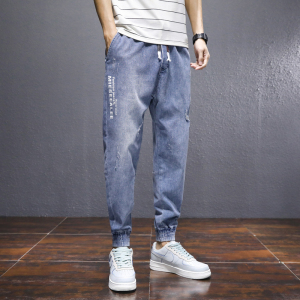 宽松牛仔裤男2021春季季韩版潮流哈伦潮牌工装束脚长裤K3307-P58