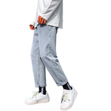21春季牛仔裤男直筒宽松九分裤子男百搭坠感阔腿裤K8091-P42，男装牛仔裤，星座1006