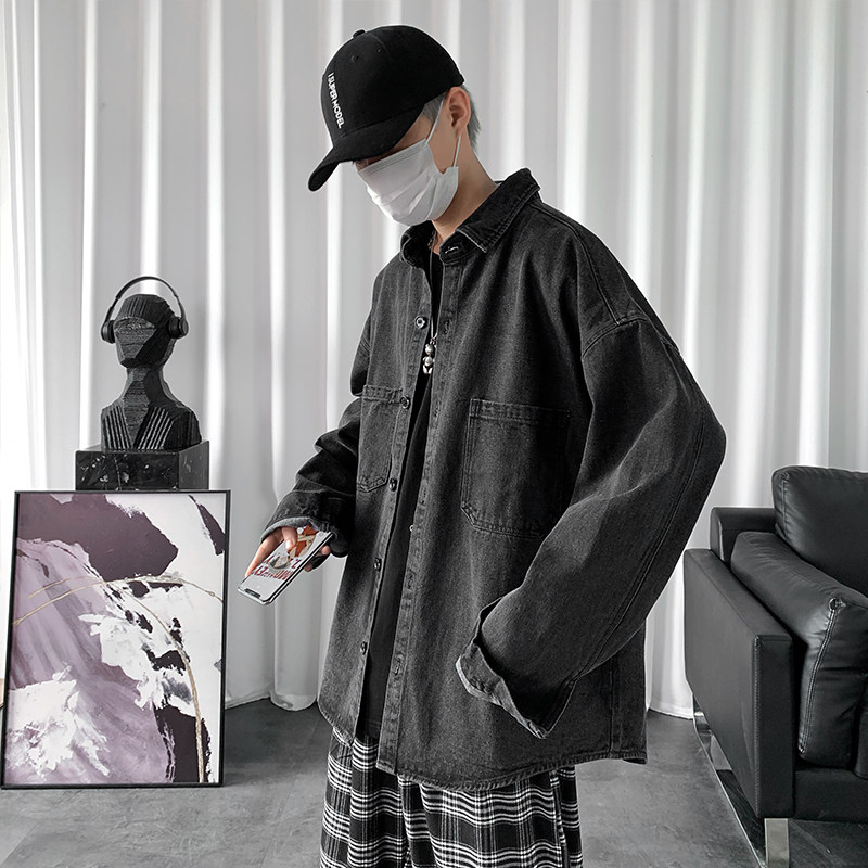 2021春季新款男士牛仔外套宽松日系水洗复古牛仔衣C200-P65,男装夹克,星座1006
