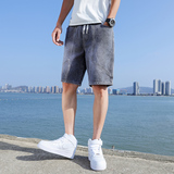 2021夏季新款时尚宽松休闲五分裤个性潮流百搭牛仔短裤D36，男装牛仔裤，星座1006