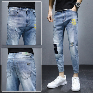 21牛仔裤男修身潮牌休闲九分裤子韩版潮流春季弹力小脚K3301-P55图片