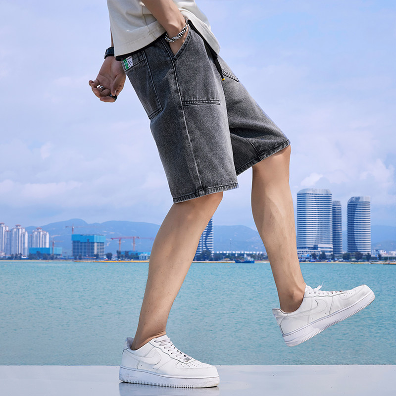 2021年日系风夏季新款港风工装牛仔短裤男,男装牛仔裤,星座1006