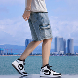 2021春季牛仔短裤工装多口袋五分裤潮流港风韩版男中裤，男装牛仔裤，星座1006