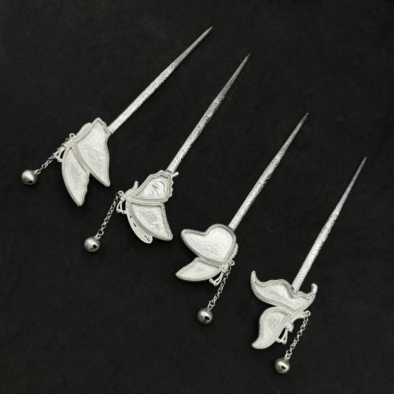 和田玉荷花纯银发簪古风头饰