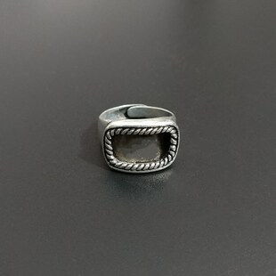 贵州苗族手工艺饰品 苗银diy戒指 苗绣老绣配件 镶绣片戒低拖空托