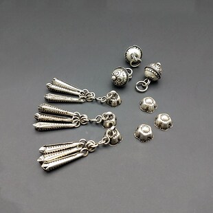 少数民族老传统纯手工苗银diy配件 苗绣配件 民族衣服吊坠挂件