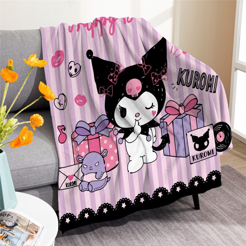 新品现货卡通动漫三丽鸥库洛米美乐蒂法兰绒沙发空调毛毯一件