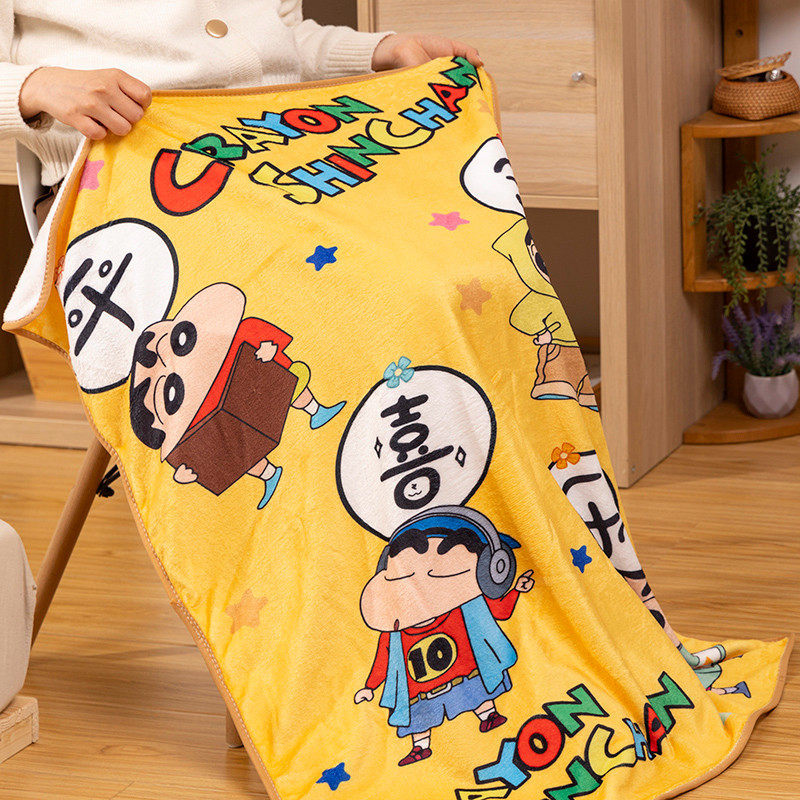 卡通蜡笔小新美乐蒂法兰绒毯子女生可爱办公室印花午睡盖腿空调毯