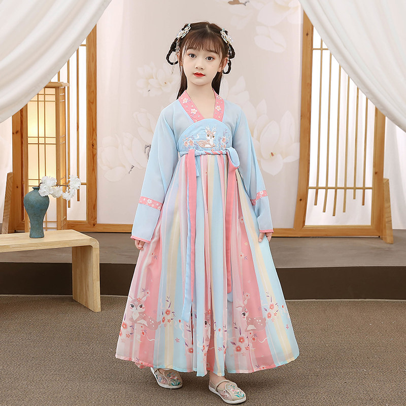 汉服女童春秋儿童2022新款连衣裙小女孩古装超仙唐装古风襦裙夏季,童装/婴儿装/亲子装,汉服,淘宝优惠券,粉丝福利购,淘宝优惠卷
