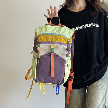户外超轻量化小登山包男女包防水拼色轻便背包运动双肩包爬山旅行