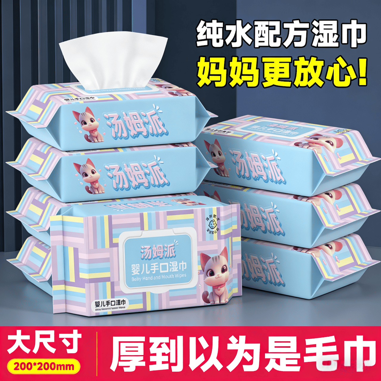 可用半年巨无霸加大加厚擦手擦脸家庭装湿巾婴幼儿手口专用湿纸巾,婴童用品,普通婴童湿巾,淘宝优惠券,粉丝福利购,淘宝优惠卷