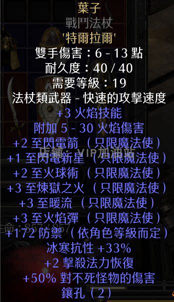 叶子-法师武器    火系高伤 暗黑2重制版 装备 符文