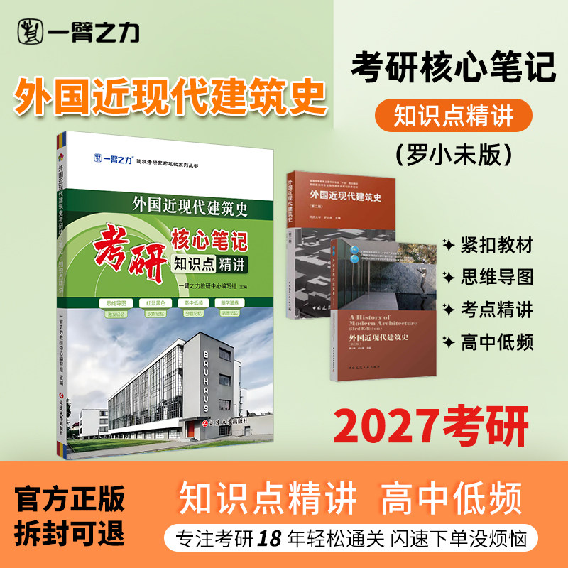 一臂之力2027考研外国近现代建筑史罗小未版考研核心笔记知识点精讲建筑考研资料高分笔记中外公共建筑思维导图真题考点速记