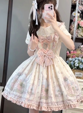 粉白lolita裙子日常轻lo可爱甜妹
