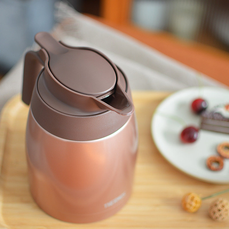 日本膳魔师不锈钢保温水壶家用大容量热水瓶泡茶壶THV/TTB-2001