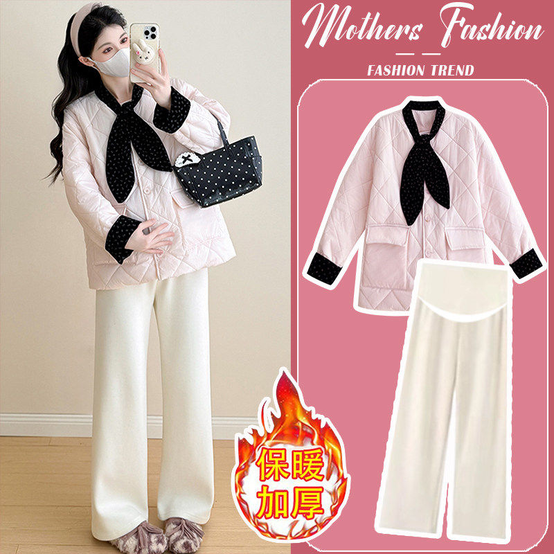 孕妇套装秋冬2026新款粉色加厚保暖洋气棉服外套上衣裤子两件套女,孕妇装/孕产妇用品/营养,连衣裙,淘宝优惠券,粉丝福利购,淘宝优惠卷