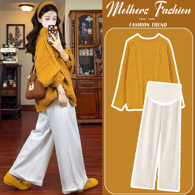 孕妇黄色套装秋冬2025新款