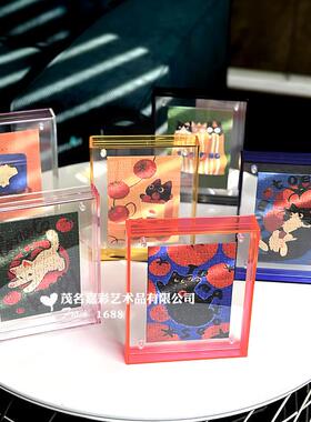 亚克力相框拼豆diy摆台空框创意展示框高级感透明相片框裱画摆件
