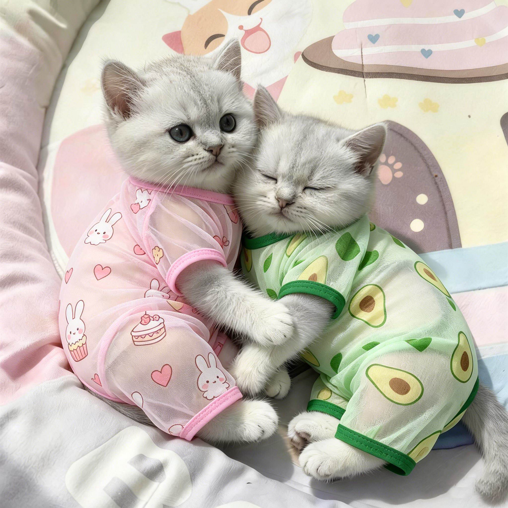 猫咪四脚连体衣夏季防晒薄款家居服睡衣透气防掉毛猫狗通用凉感衣