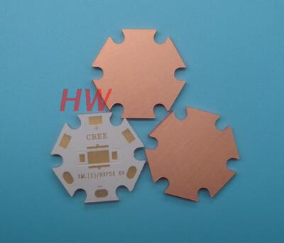 新款CREE XML T6 U2 XHP50 20mm紫铜镀金焊盘热电分离铜基板