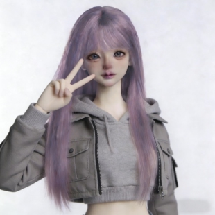 雾岛BJD娃娃用假发3分4分6分齐刘海手工软毛胚假毛假发SD关节人偶