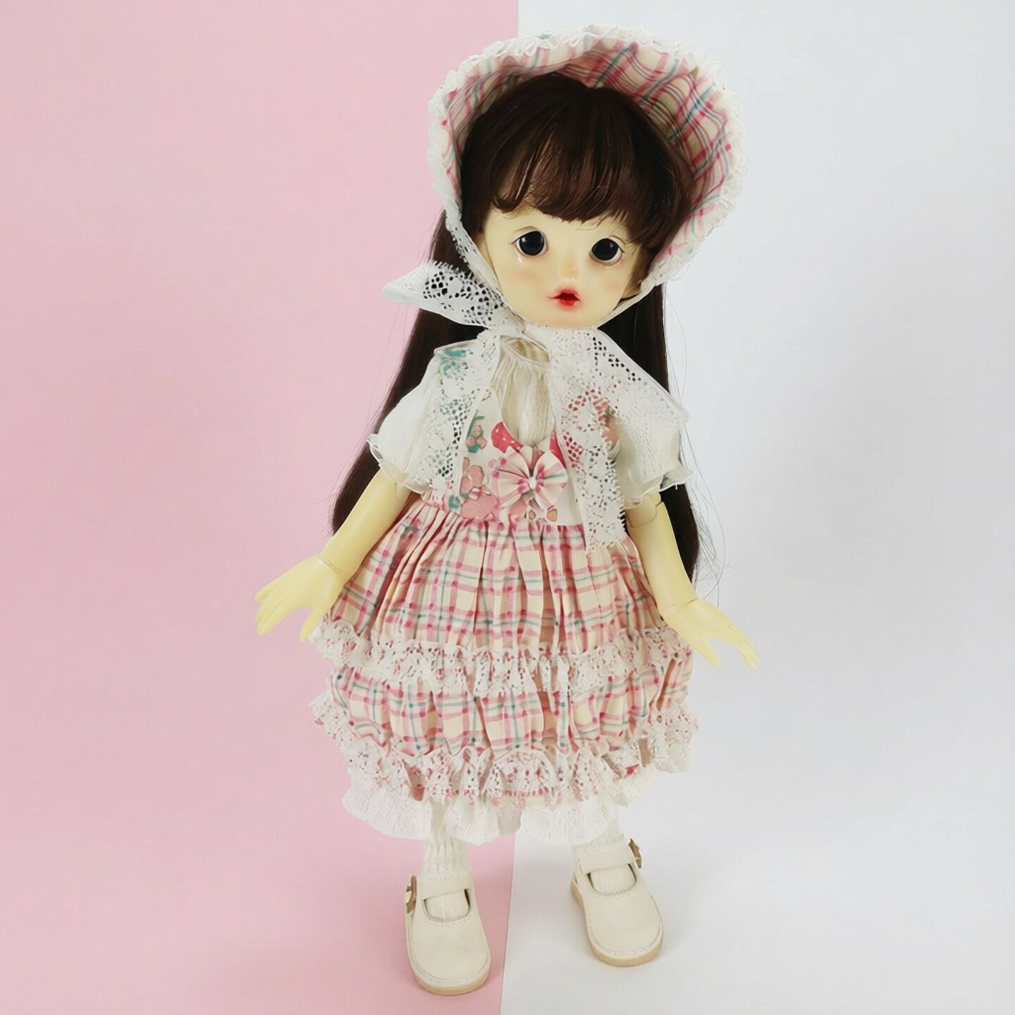 6分bjd娃娃用衣服ob24洋娃娃衣服关节人偶玩偶复古洋装连衣裙子