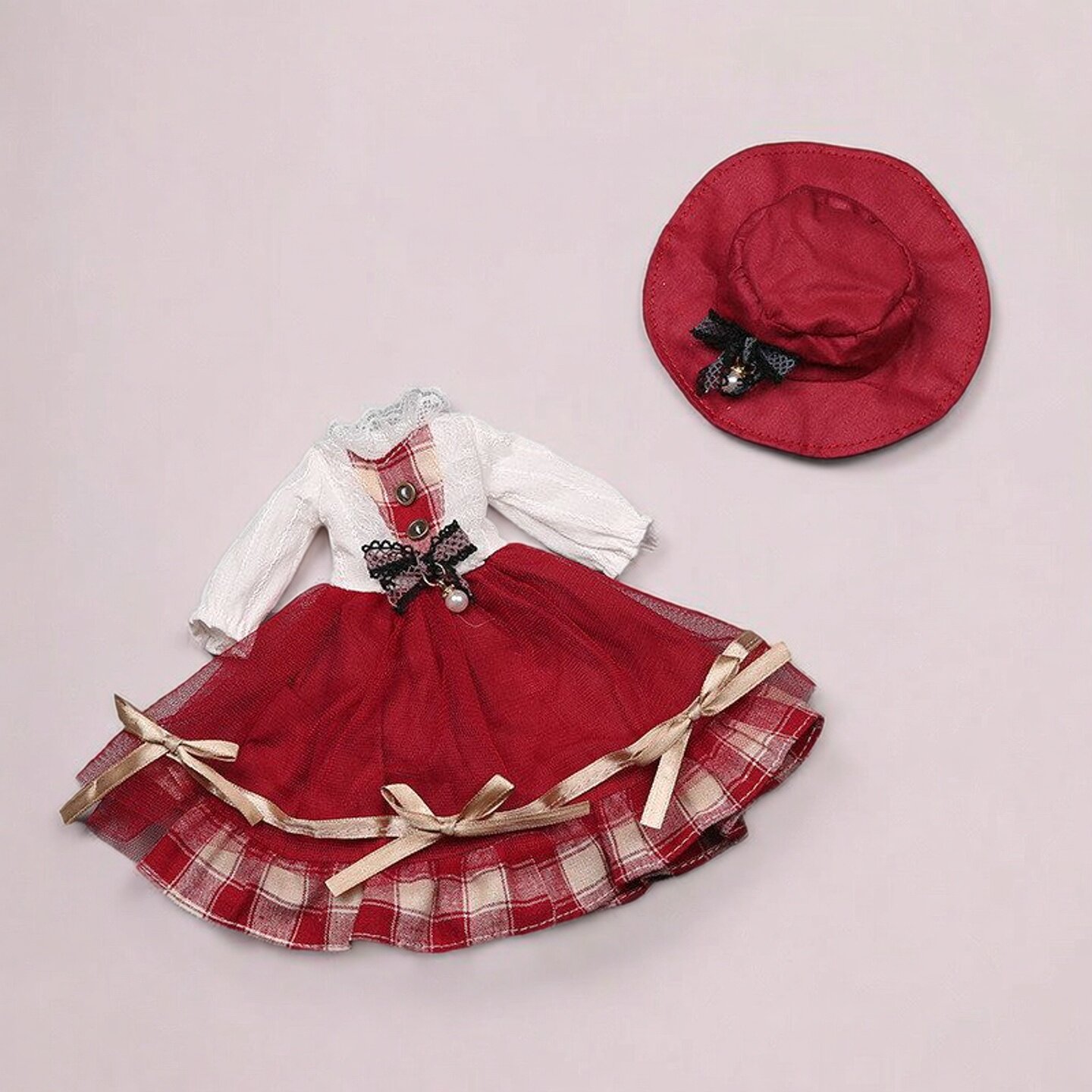 雾岛30厘米娃娃衣服BJD6分娃衣SD卡肉玩偶帽子洋装洛丽塔风格套装