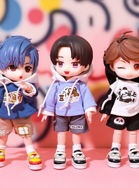 OB11娃娃连帽卫衣套装12分素体可穿BJD可爱娃娃衣服GCS粘土人p10