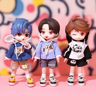 OB11娃娃连帽卫衣套装12分素体可穿BJD可爱娃娃衣服GCS粘土人p10