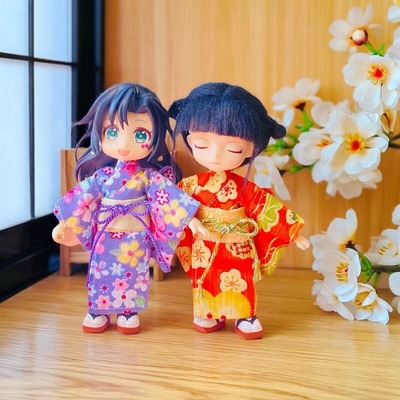 雾岛工坊 OB11娃衣12分日式女和服浴衣套装BJD娃衣换装娃娃衣服