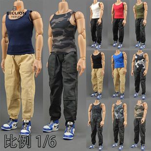 12寸背心多色打底1/6兵人SHF素体衣服HT  3A肌肉强壮T恤运动服饰