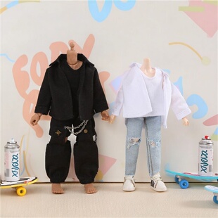 雾岛工坊大12分娃衣6寸兵人宽松纯色休闲衬衣阿巳3北冥体长袖衬衫