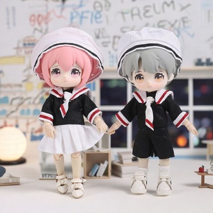 雾岛工坊 ob11水手服校服少女校园制服12分bjd娃娃衣服gsc素体