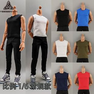 1/6常规体男宽肩背心打底12寸兵人素体娃衣肌肉强壮T恤运动服饰