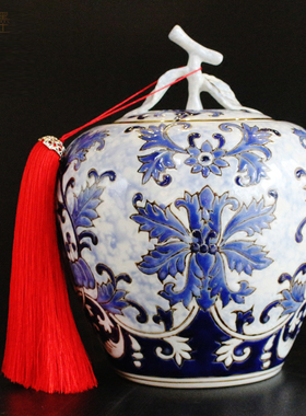 景德镇中式风陶瓷客厅茶几储物罐