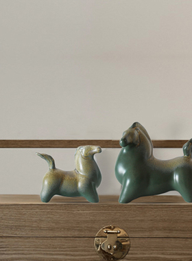 景德镇生肖招财桌面装饰乔迁礼物