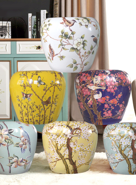 彩绘景德镇陶瓷苹果美式乡村凳子